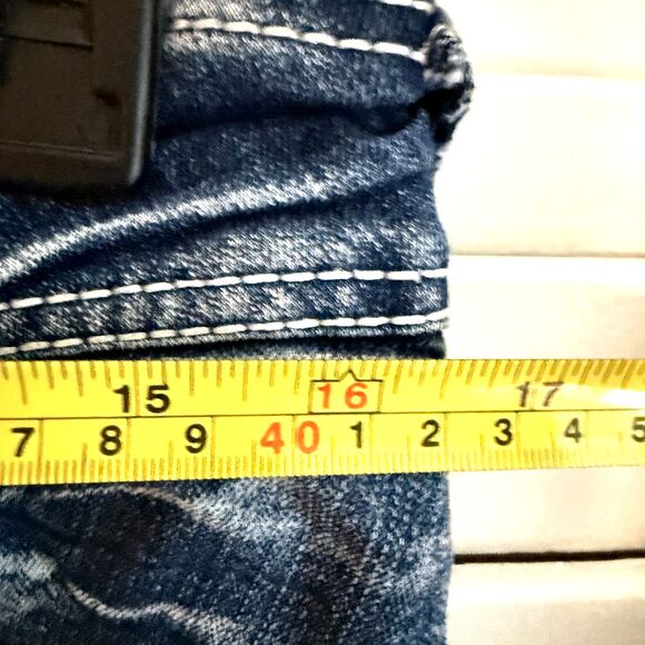 Y2K Wallflower Heavy Contrast Stitch Embroidered Pocket Bling Bootcut Jeans 13 - Picture 7 of 12